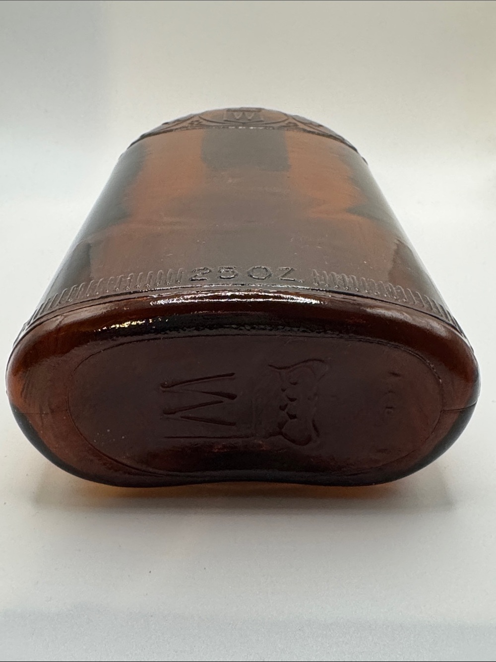 Hiram Walker & Sons Amber 25oz Whiskey Bottle, Walkerville, Canada - Picture 3 of 16
